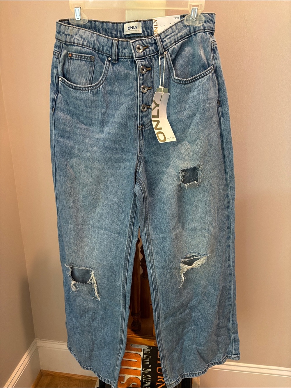 ONLY Light Blue Distressed Boyfriend Jeans